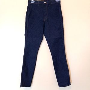 H&M Women's Navy Cotton Blend High rise Ankle Skinny Jeans Size 4